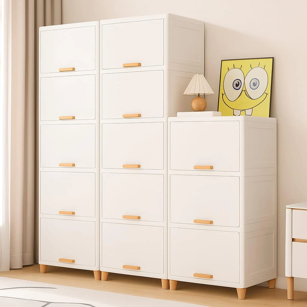 Mechdel Foldable Plastic Cupboard Rack for Clothes Storage - 1 Door Transparent Wardrobe (1PCS, 45 x 38 x 34 Cm) - Image 16