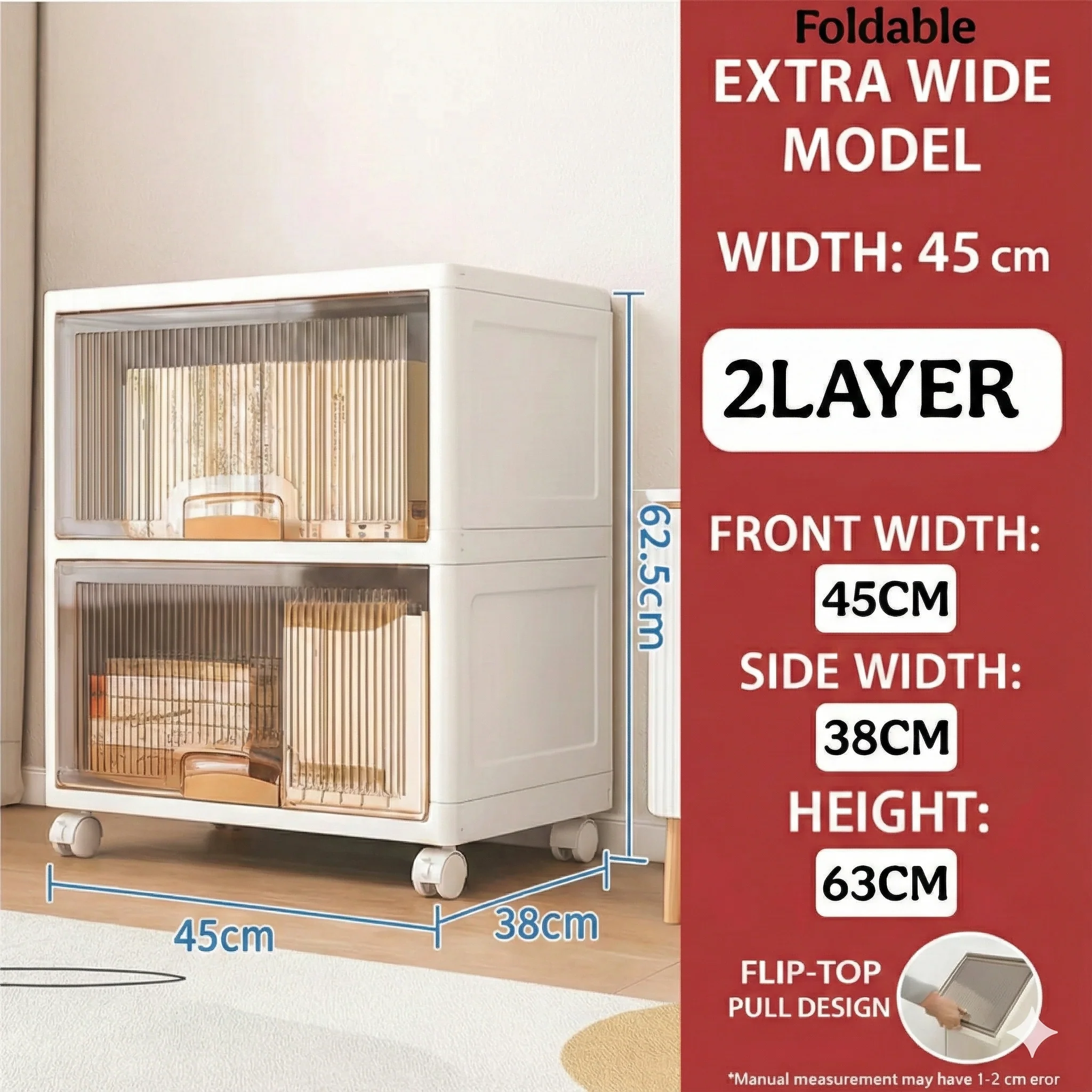 Mechdel Foldable Plastic Cupboard Rack WITH WHEELS - Image 10