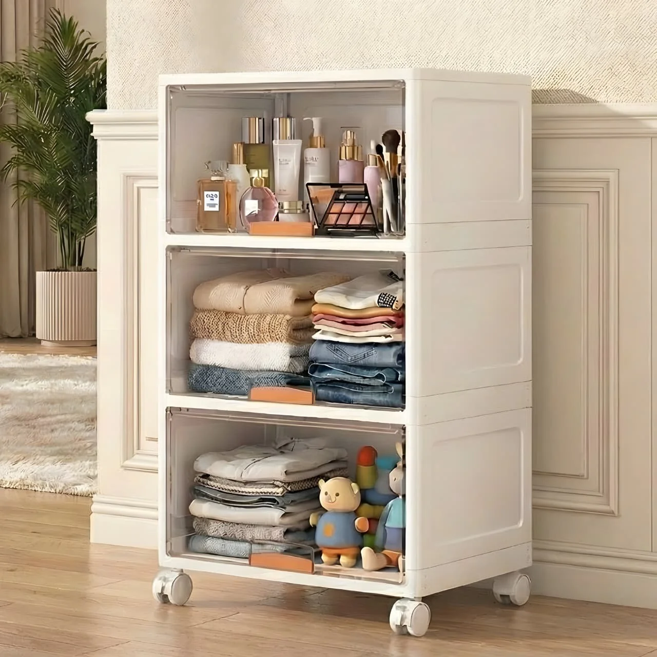 Mechdel Foldable Plastic Cupboard Rack WITH WHEELS - Image 3