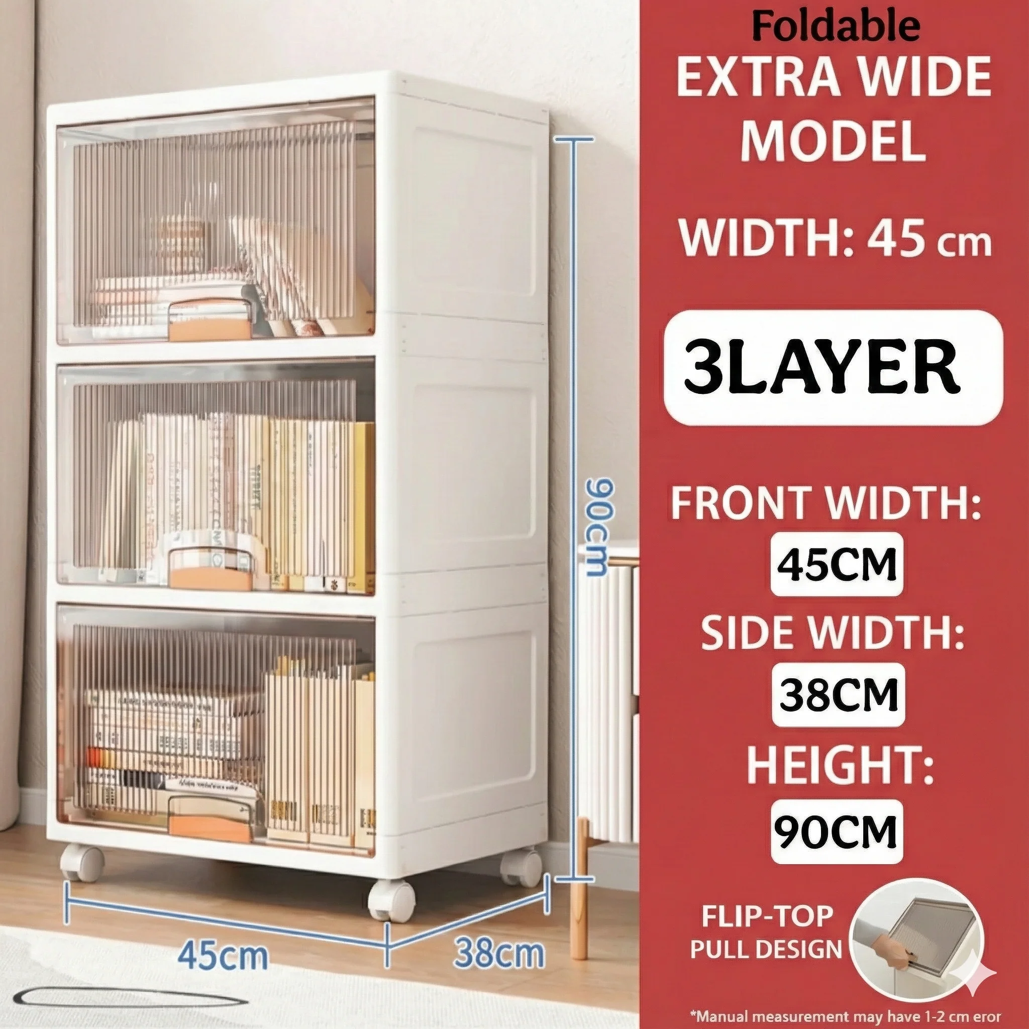 Mechdel Foldable Plastic Cupboard Rack WITH WHEELS - Image 9