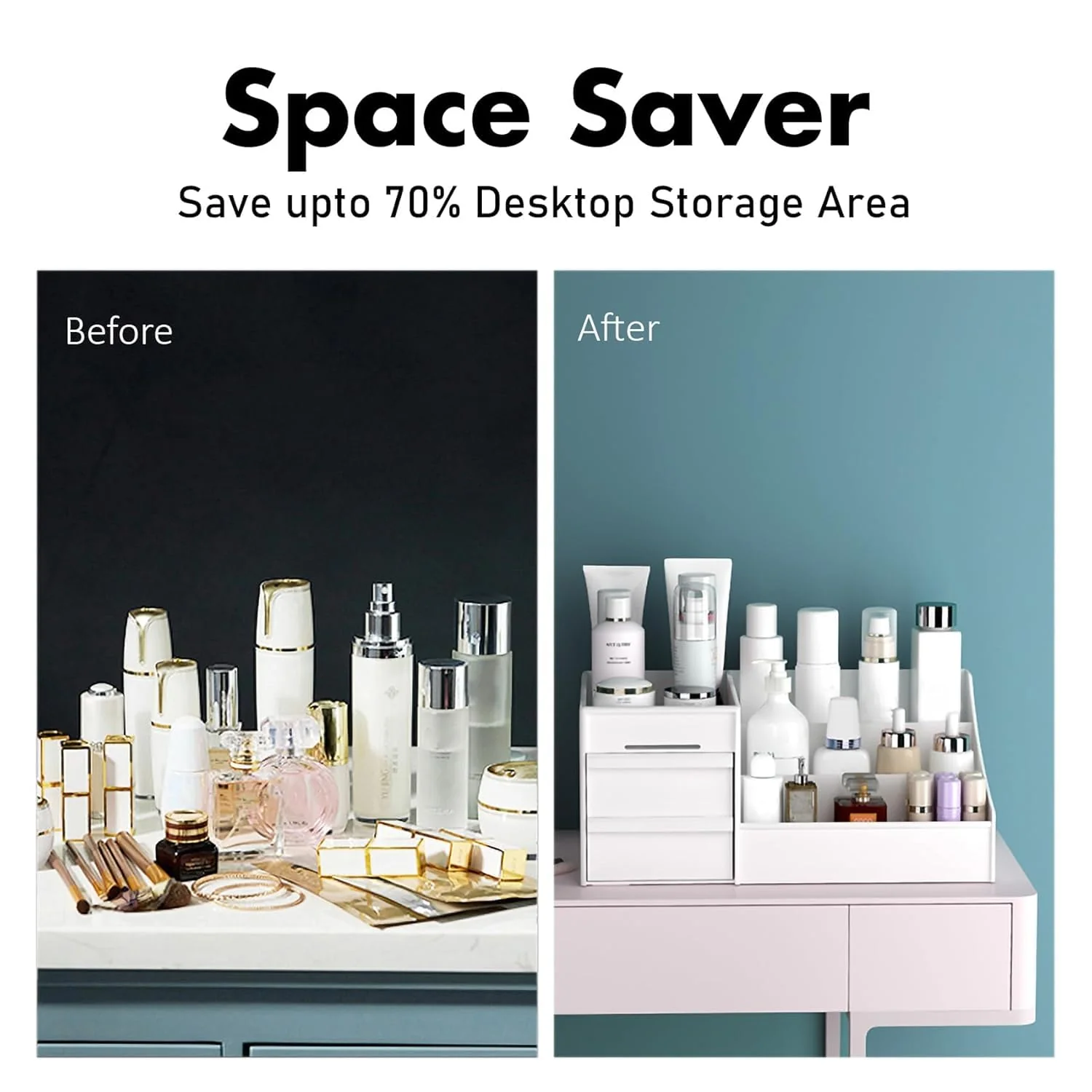 MECHDEL MakeUp Organizer Stand Desk Storage Dressing Table Organiser Cosmetic Organizer - Image 8