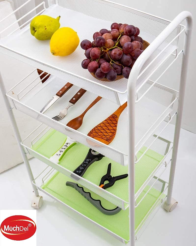 Mechdel Non-Slip Mat Roll/Waterproof Liner/Kitchen Organizer Mat/Durable Cabinet Mat/Shelf Protector Mat/PVC/Drawer Organizer Mat/Fridge Mat/Table Mat/,(45cm X 500cm) (Transparent White) - Image 6