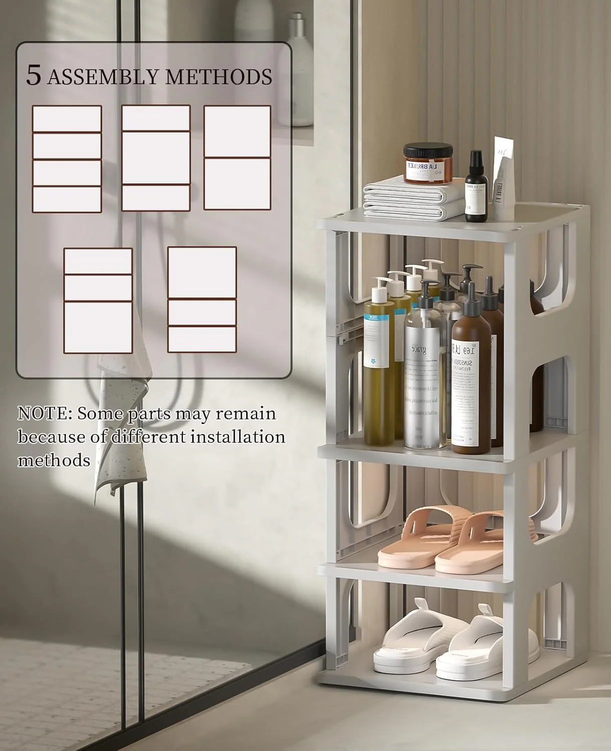 Mechdel Plastic Shoe Organizer Rack (Grey, 5 Tier) - Image 5