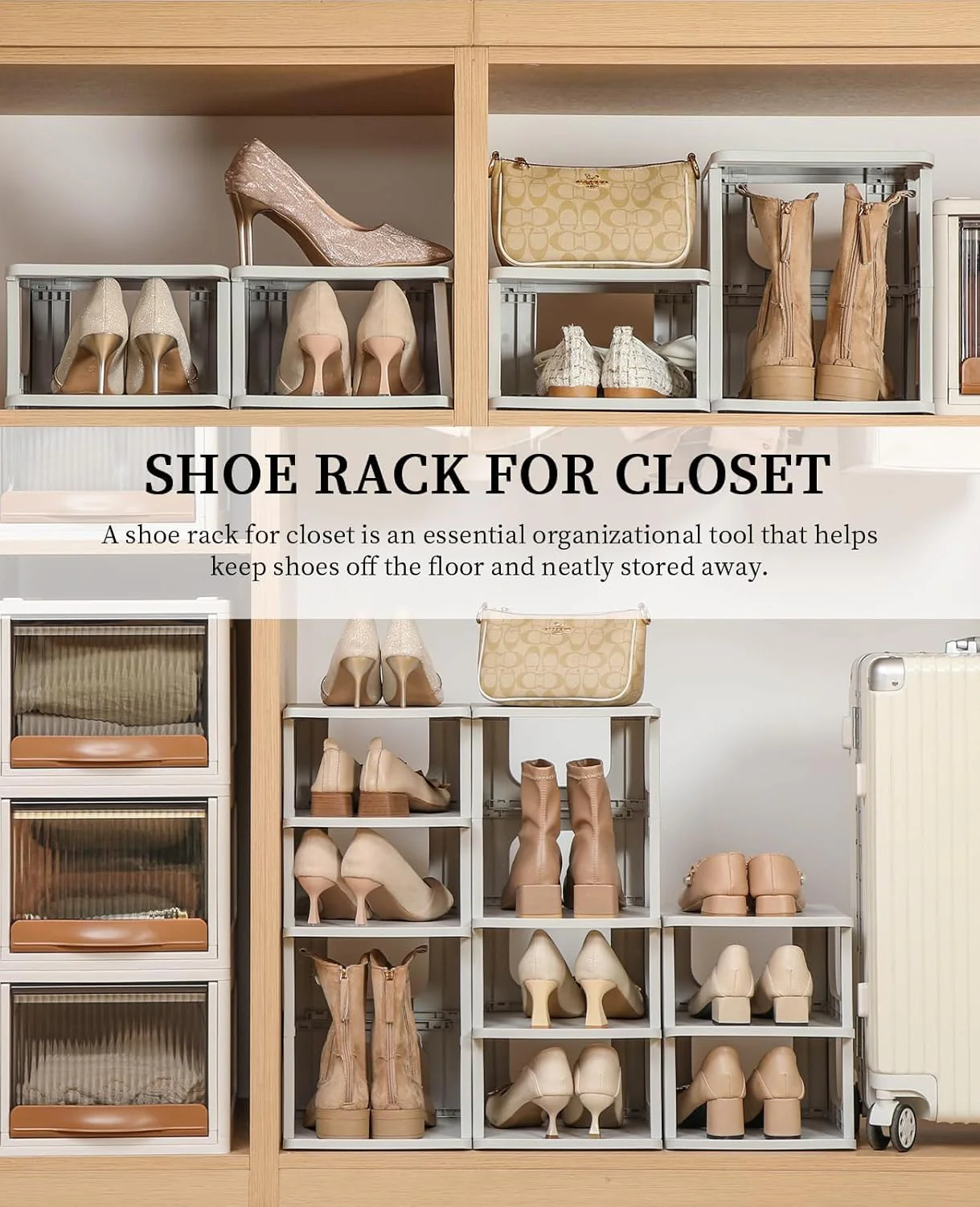 Mechdel Plastic Shoe Organizer Rack (Grey, 5 Tier) - Image 6