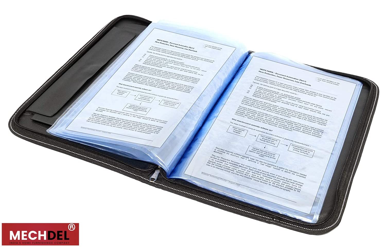 Mechdel PU Leather Multipurpose 24 File Sleeve to Store A4 Professional Files and Folders, Certificate, Legal Size Documents Holder and for Men and Women (Grey) - Image 5