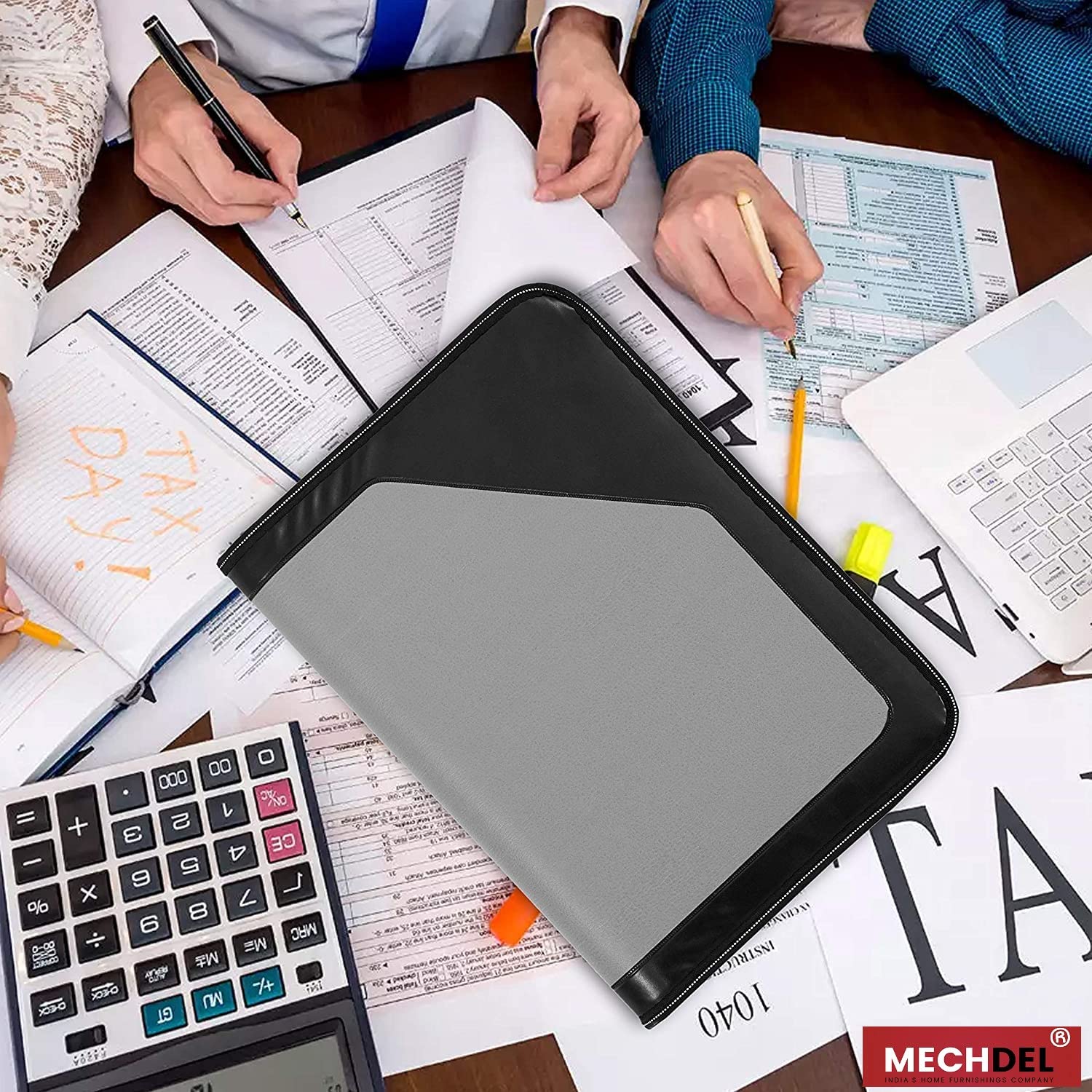 Mechdel PU Leather Multipurpose 24 File Sleeve to Store A4 Professional Files and Folders, Certificate, Legal Size Documents Holder and for Men and Women (Grey) - Image 6