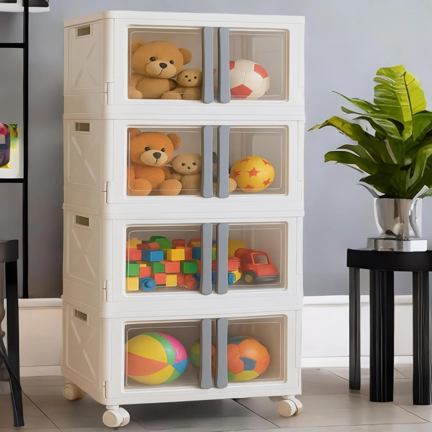 Mechdel Stackable Storage Bin Box with Wheels - Image 8