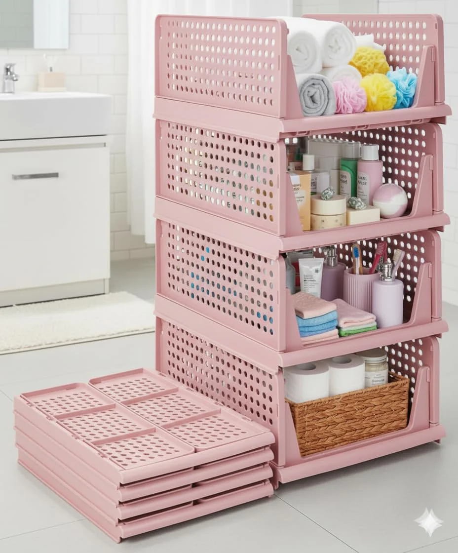 MECHDEL | Wardrobe Organizer For Clothes | Cupboard Organizer | Plastic Stackable Closet Organizer - Image 10