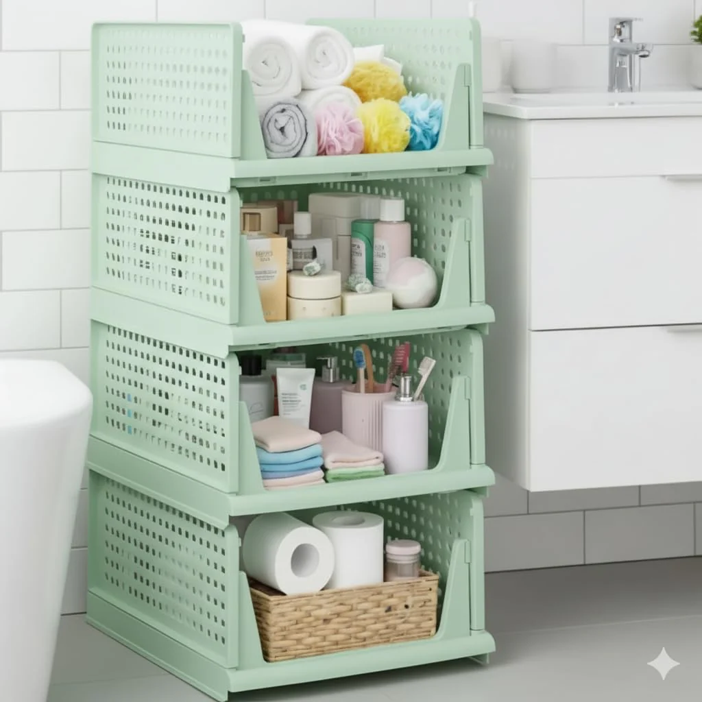 MECHDEL | Wardrobe Organizer For Clothes | Cupboard Organizer | Plastic Stackable Closet Organizer - Image 11