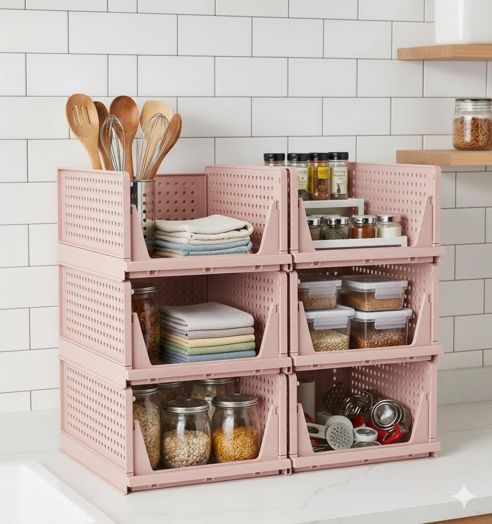 MECHDEL | Wardrobe Organizer For Clothes | Cupboard Organizer | Plastic Stackable Closet Organizer - Image 26