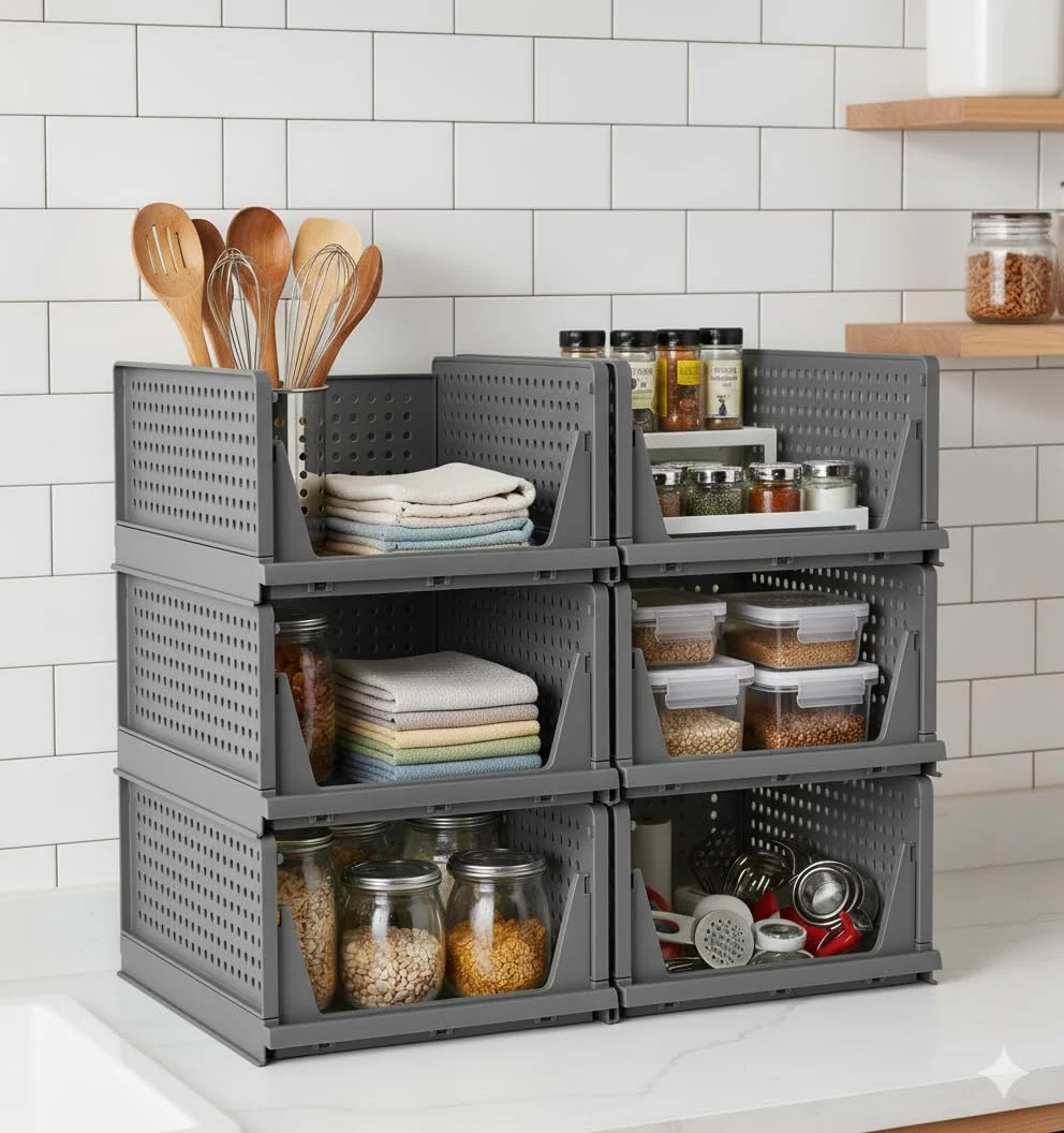 MECHDEL | Wardrobe Organizer For Clothes | Cupboard Organizer | Plastic Stackable Closet Organizer - Image 34