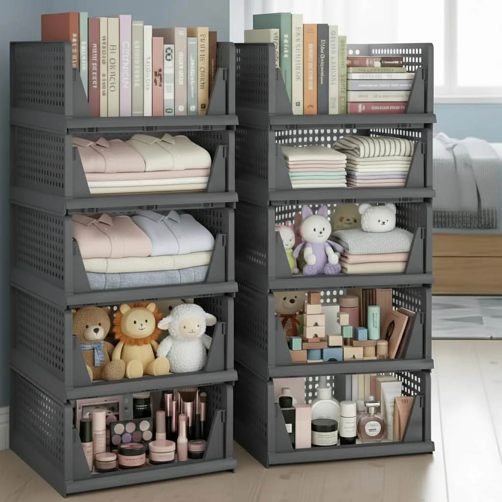 MECHDEL | Wardrobe Organizer For Clothes | Cupboard Organizer | Plastic Stackable Closet Organizer - Image 36