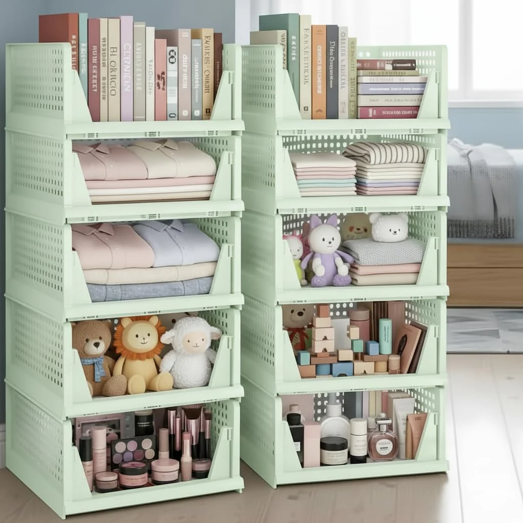 MECHDEL | Wardrobe Organizer For Clothes | Cupboard Organizer | Plastic Stackable Closet Organizer - Image 39