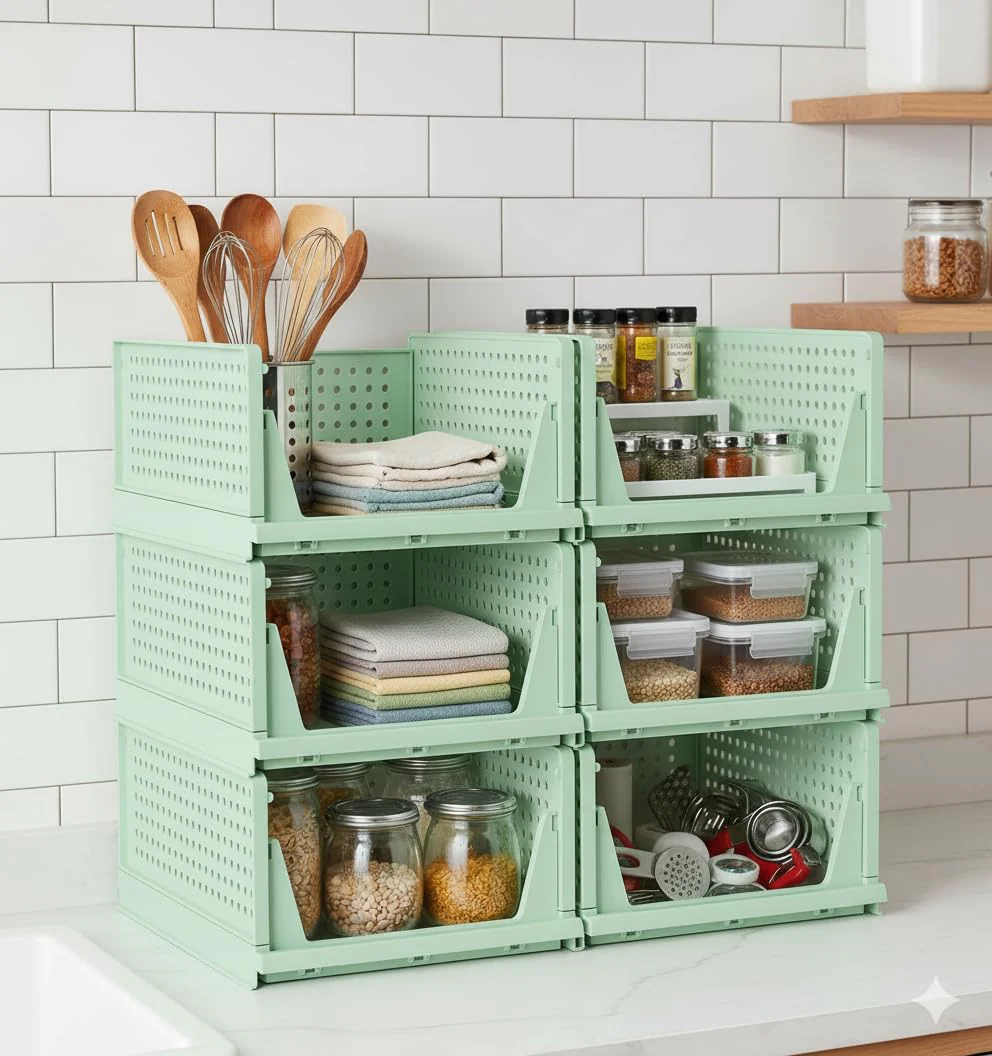 MECHDEL | Wardrobe Organizer For Clothes | Cupboard Organizer | Plastic Stackable Closet Organizer - Image 44