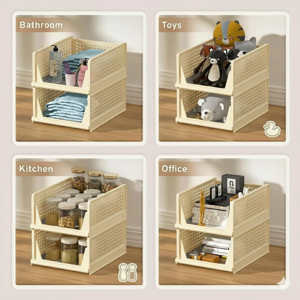 MECHDEL | Wardrobe Organizer For Clothes | Cupboard Organizer | Plastic Stackable Closet Organizer - Image 6