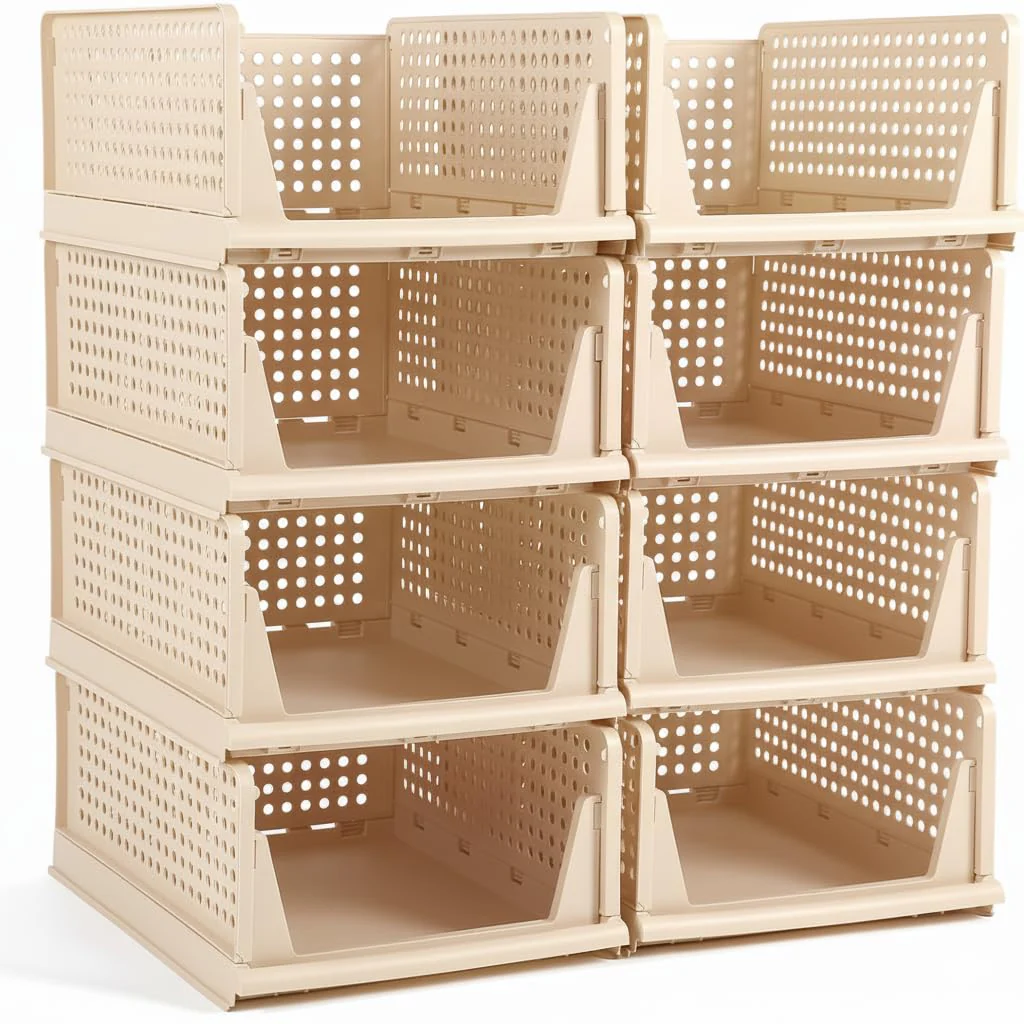 MECHDEL | Wardrobe Organizer For Clothes | Cupboard Organizer | Plastic Stackable Closet Organizer - Image 8