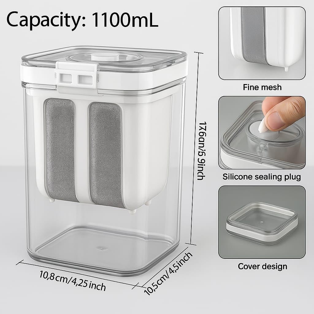 MECHDEL Yogurts Make Strainers/Soybean Milk, Kefir, Berries, Soup, & Lid for Thick,Soybean Milk,Curd Maker with Yogurts Filter | Hung Curd Maker for Home |(Greek Yogurt Strainer, 1PCS) - Image 6