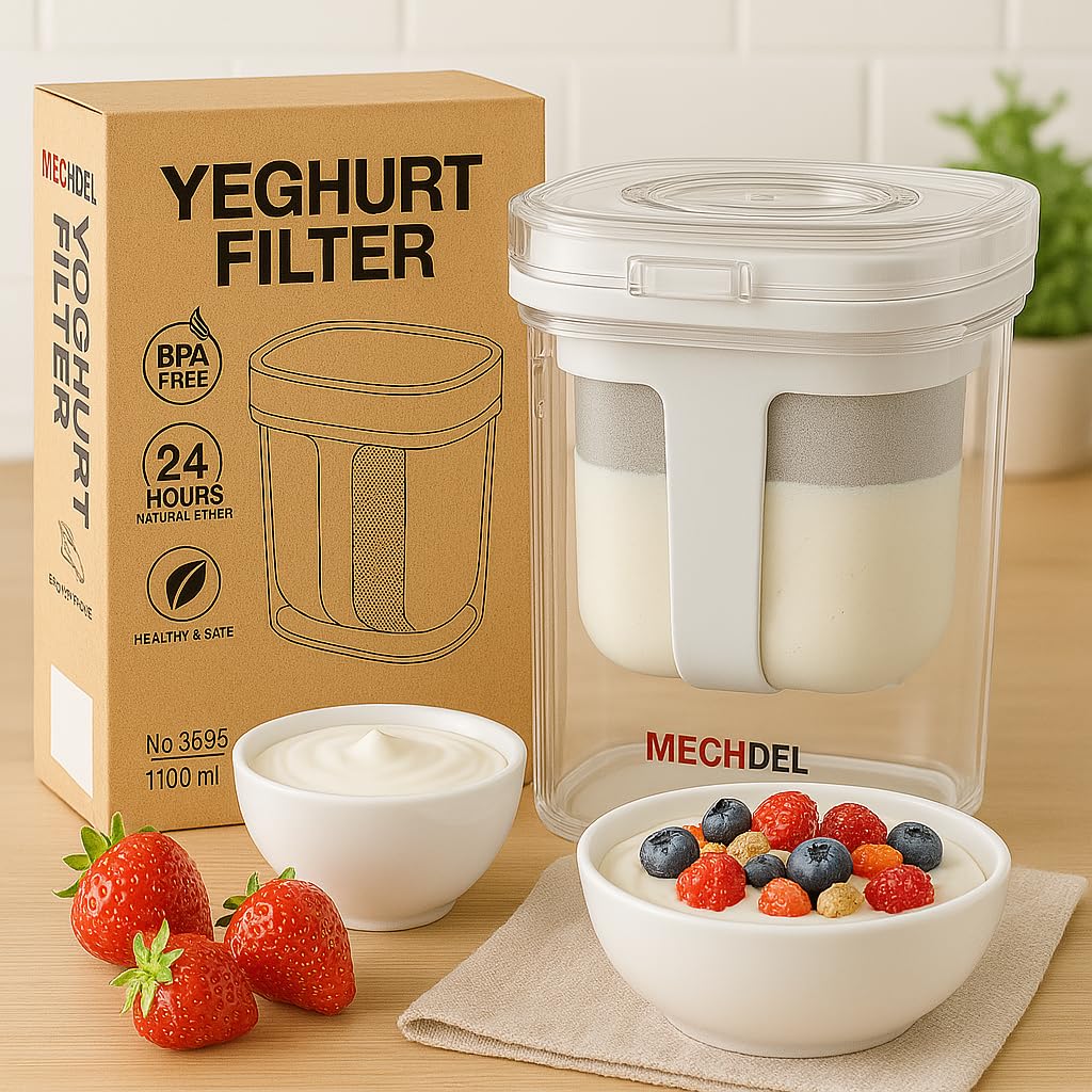 MECHDEL Yogurts Make Strainers/Soybean Milk, Kefir, Berries, Soup, & Lid for Thick,Soybean Milk,Curd Maker with Yogurts Filter | Hung Curd Maker for Home |(Greek Yogurt Strainer, 1PCS) - Image 7