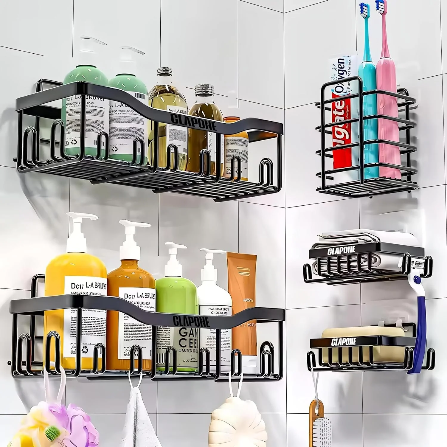 Stainless Steel Bath Organizers With Large Capacity Organizer Combo Racks and Shelves for Wall Stand for Bathroom - Image 11