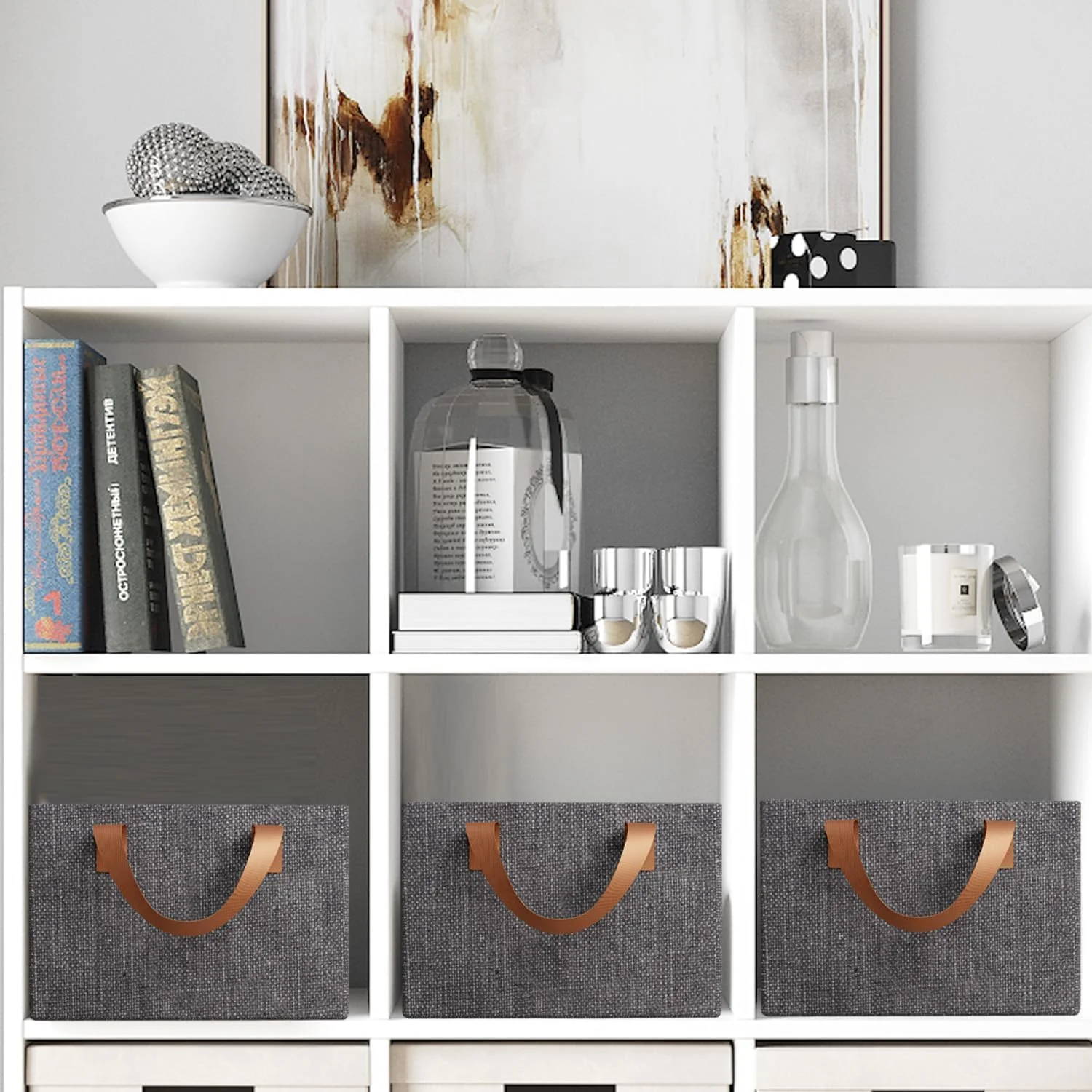 MECHDEL Wardrobe Organizer for Clothes with Metal Frame Rectangle Storage, Clothes Organiser for Wardrobe Shelf, Jeans, Pants, T Shirt Organizer for Cupboard Racks (FOLDABLE-WIRE DOB, 6PCS) - Image 5